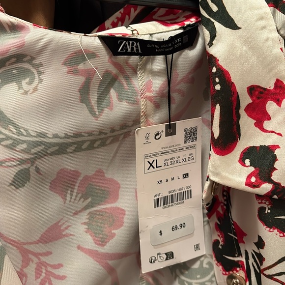 ZARA BELTED PRINTED SHIRT DRESS - Picture 7 of 11